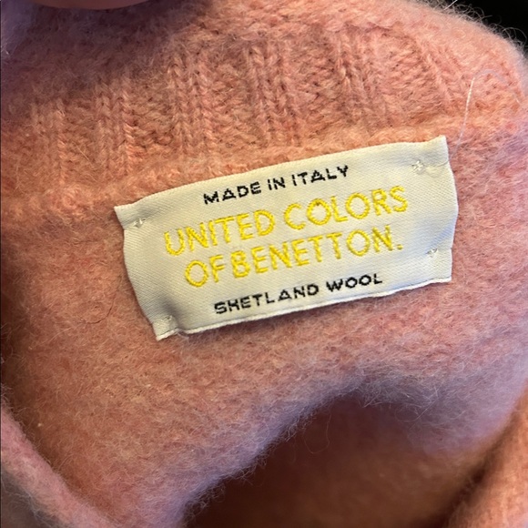 Benetton Vintage Shetland Wool Sweater Eskimo and Igloo figures made in Italy- S - Picture 16 of 16